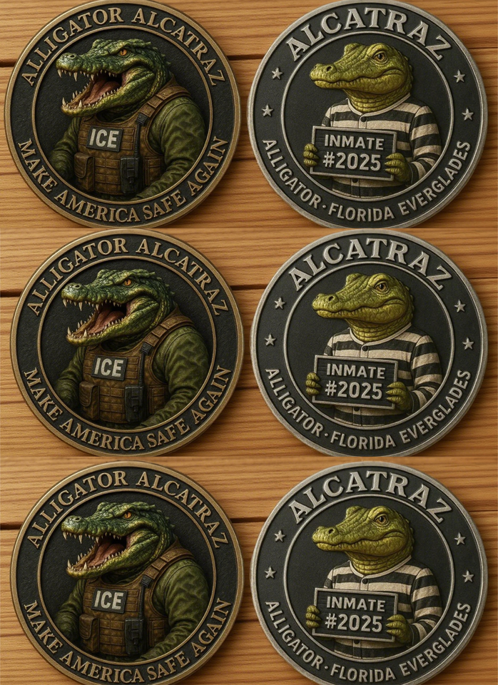 🏆Flash Sale 60% OFF - 🐊⛓️Alligator Alcatraz Inmate Mugshot Coin
