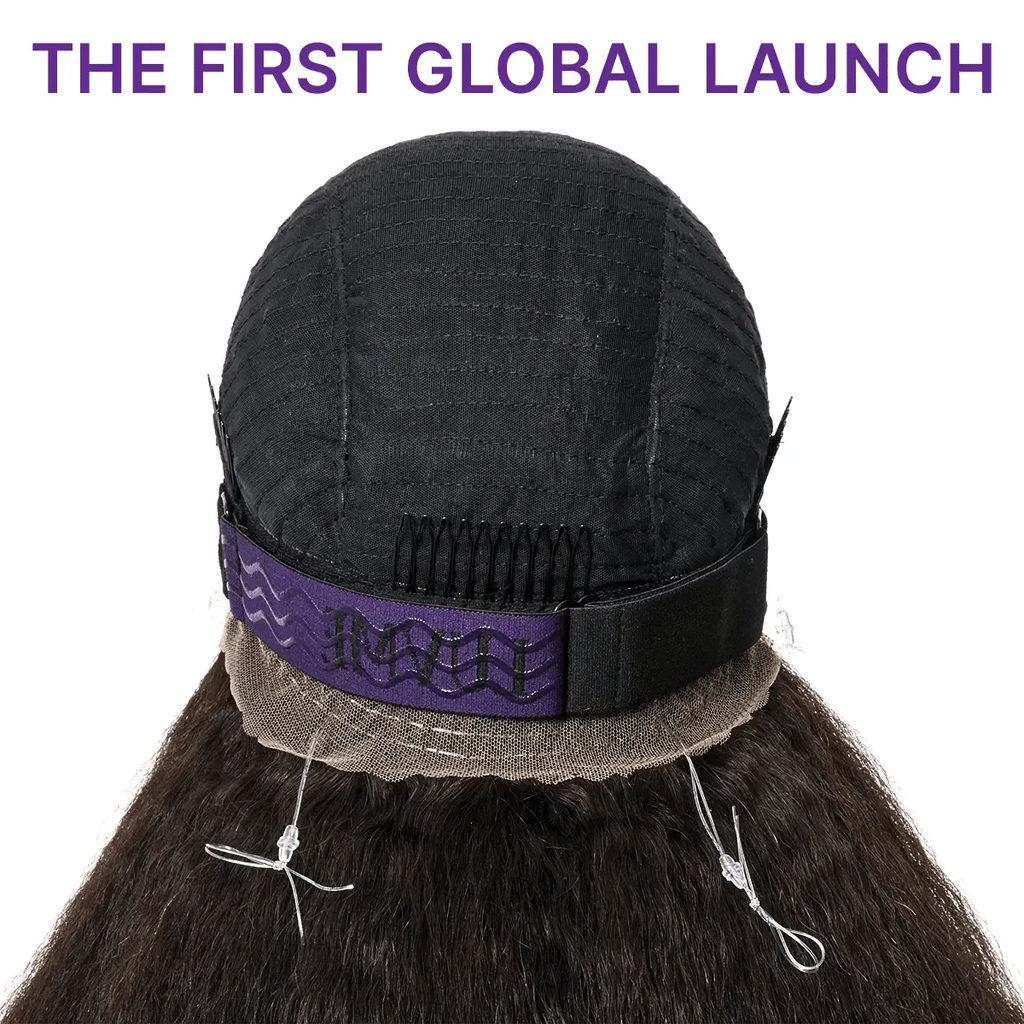 Luvme Hair MyOwn-Fit™ 360 HD lace-free water wave wig with flexi-fit drawstring cap and pre-cut lace in natural water wave texture.