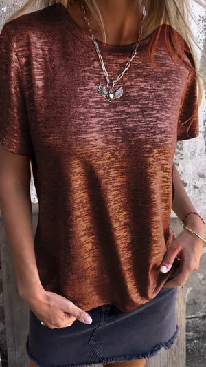 Anna | Gold Foil Short Sleeved T-shirt