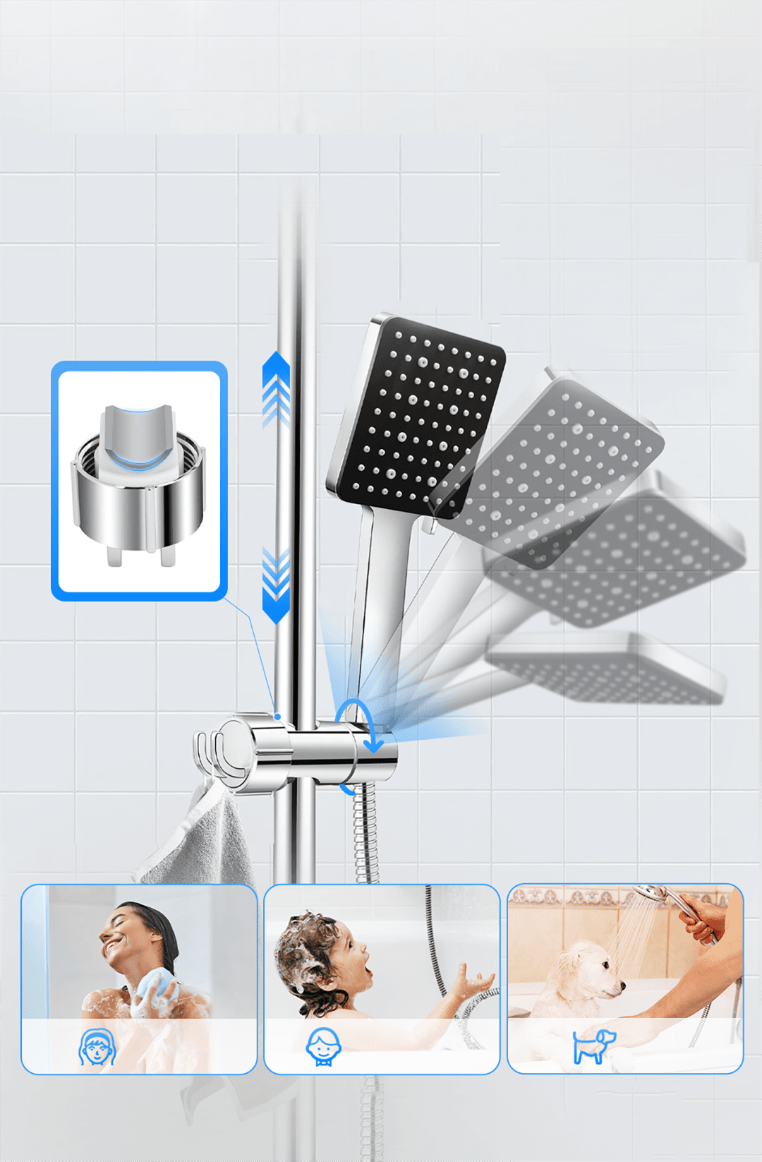 HydroHold Max | Easy Install Hand Shower Holder