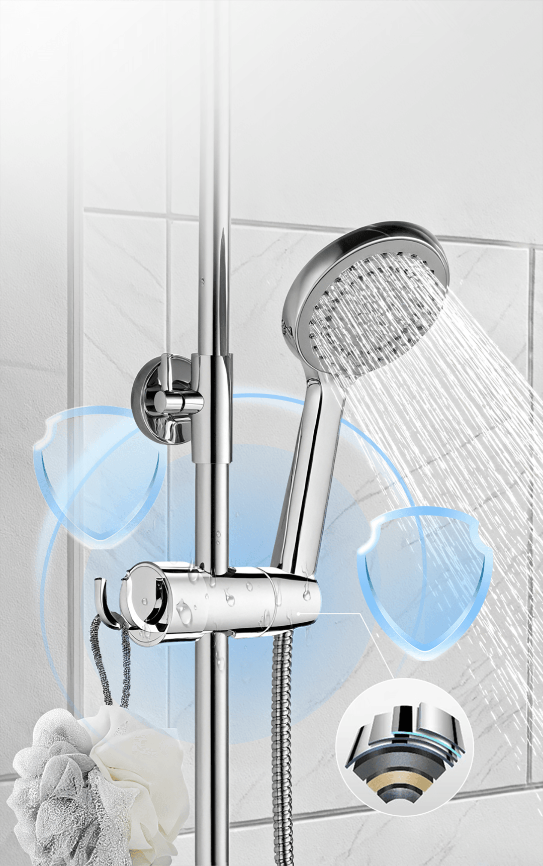 HydroHold Max | Easy Install Hand Shower Holder