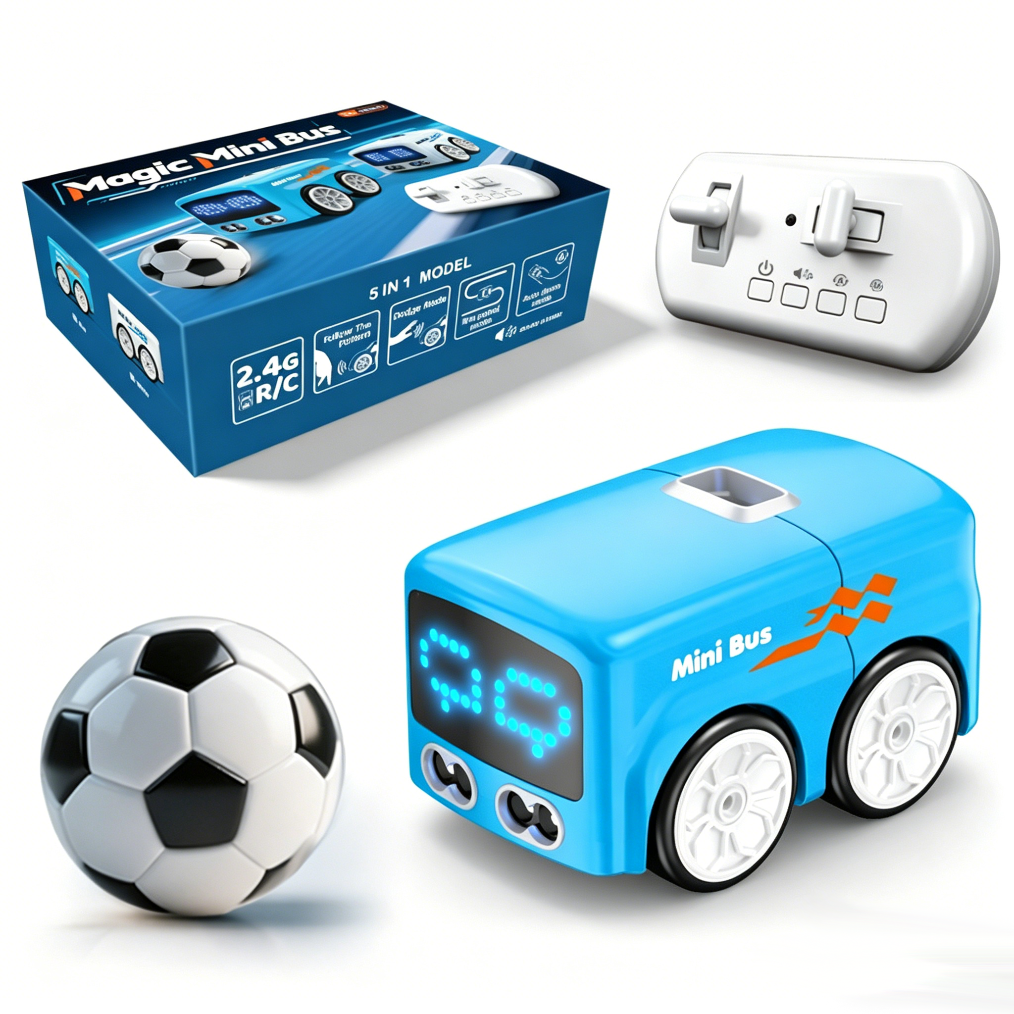 Magic Mini Bus Toy – Smart Gesture Control RC Bus with Lights & Auto Avoidance 🚌✨👶