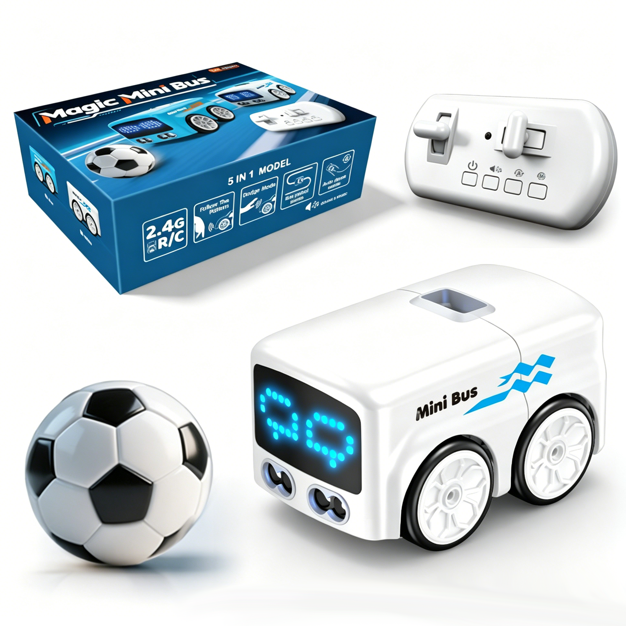 Magic Mini Bus Toy – Smart Gesture Control RC Bus with Lights & Auto Avoidance 🚌✨👶