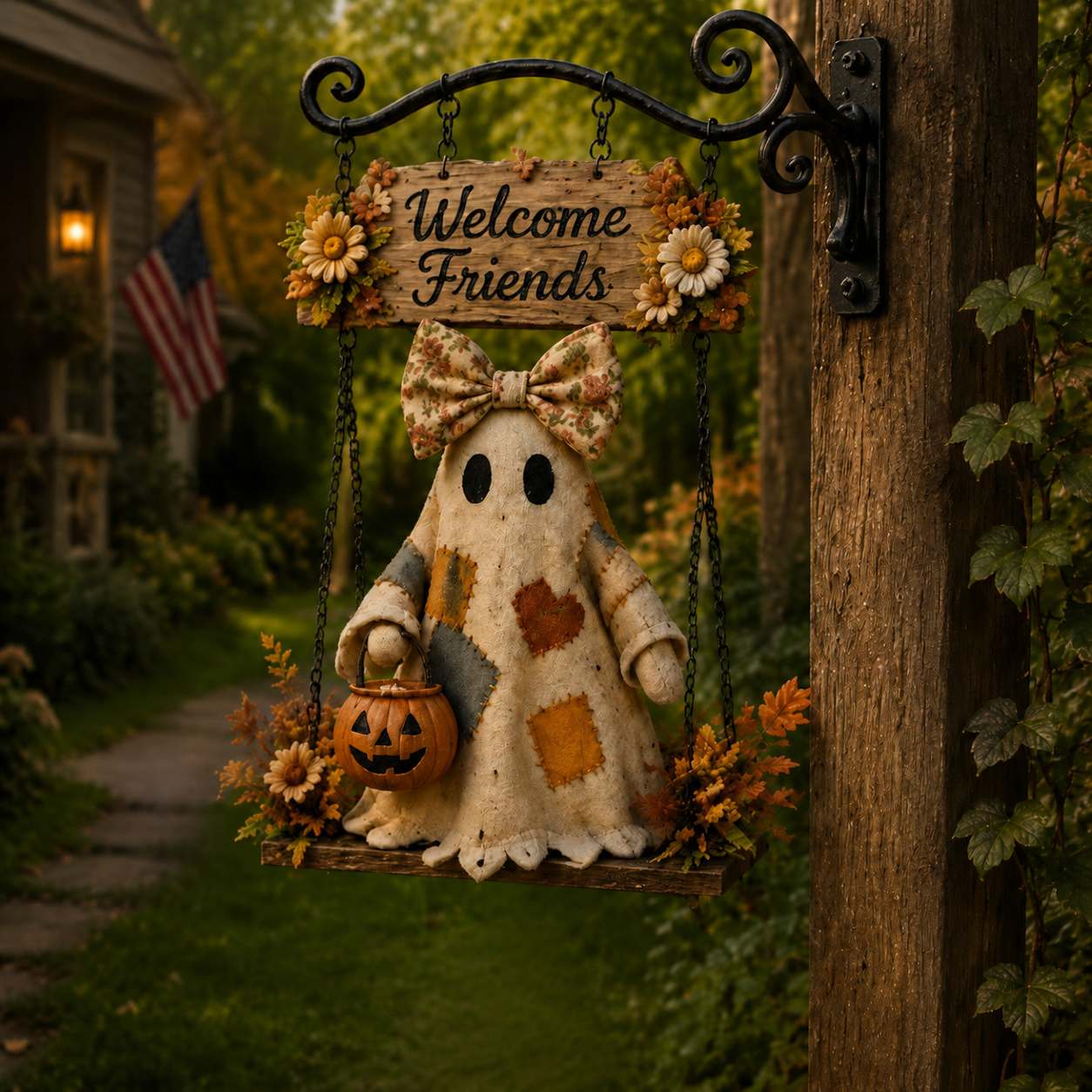 GhostGreet – Haunted Welcome Porch Décor Sign