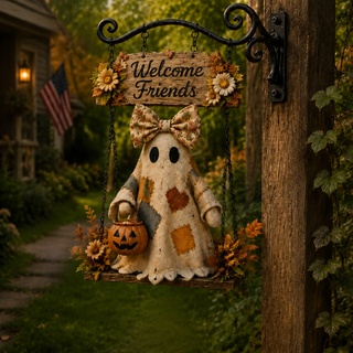 GhostGreet – Haunted Welcome Porch Décor Sign