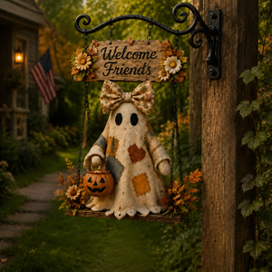 GhostGreet – Haunted Welcome Porch Décor Sign