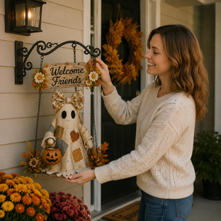 GhostGreet – Haunted Welcome Porch Décor Sign