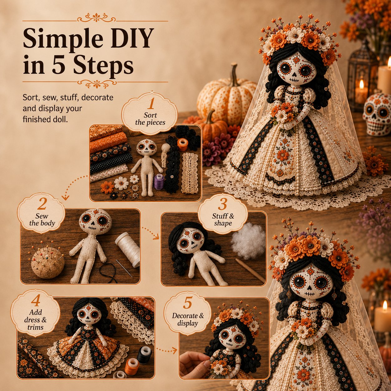 CatrinaCraft – Day of the Dead DIY Doll Kit