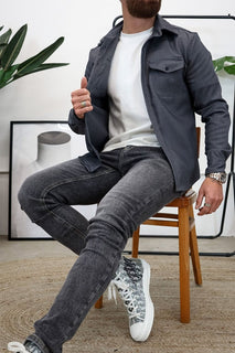 LuxeLayer – Casual Button Down Shirt Jacket