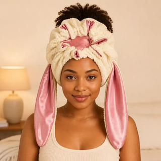 BunnyBonnet – Satin-Lined Sherpa Hair Protection Hood