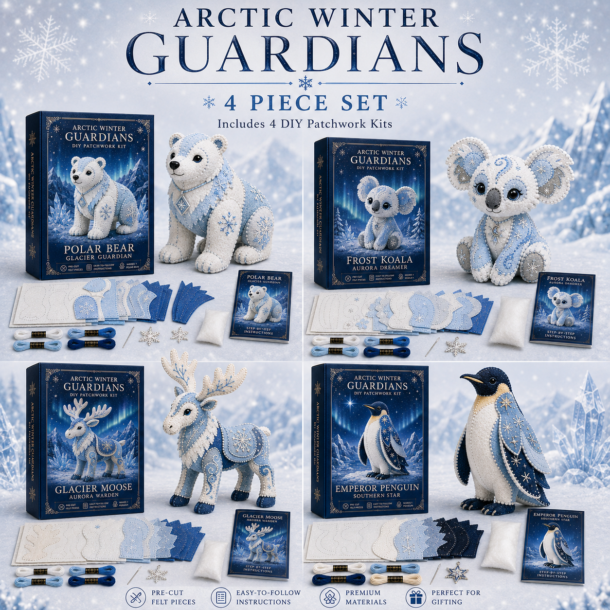 Arctic Winter Guardians DIY Patchwork Kit –🔥Last 4 hours 🔥Buy 2, Get 1 FREE 