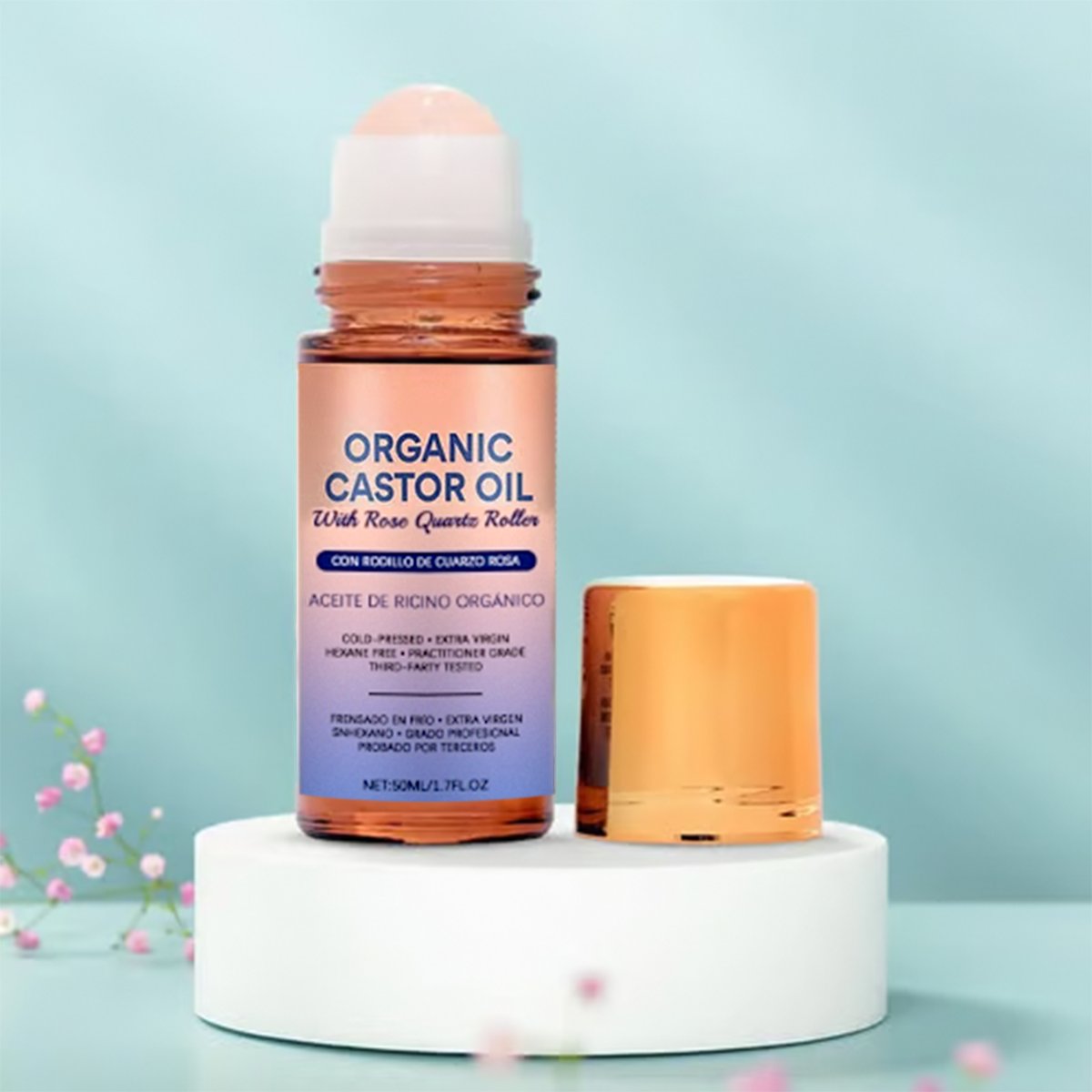 RoseCalm - Organic Castor Oil with Rose Quartz Touch