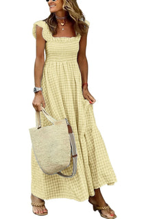 CottageMuse – Plaid Flounce Maxi Dress