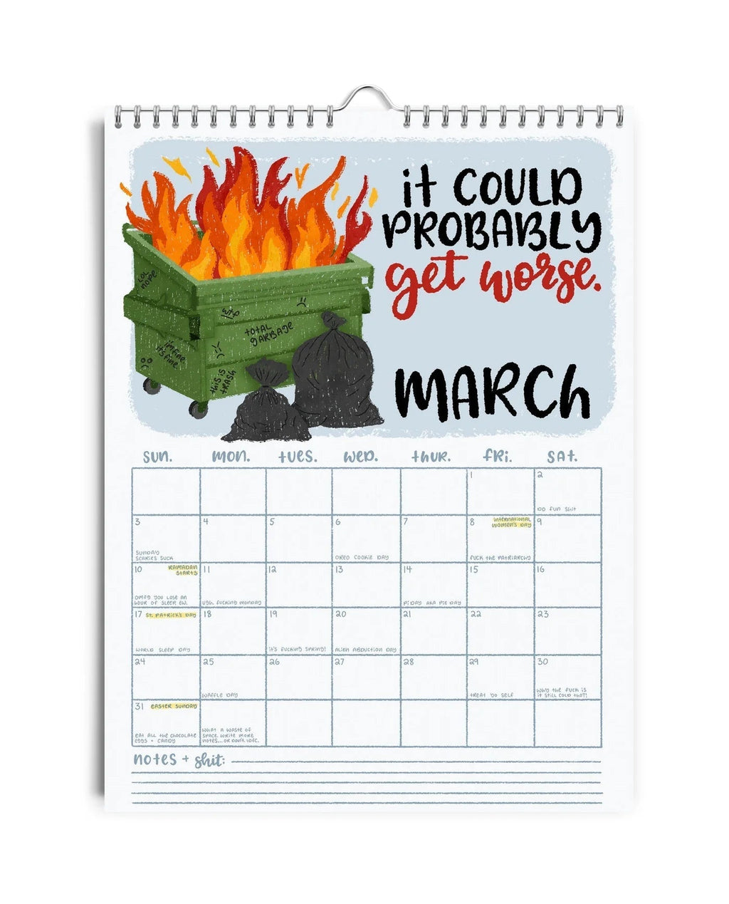 Here We Fucking Go Again - Sass Calendar 2024 marnetic