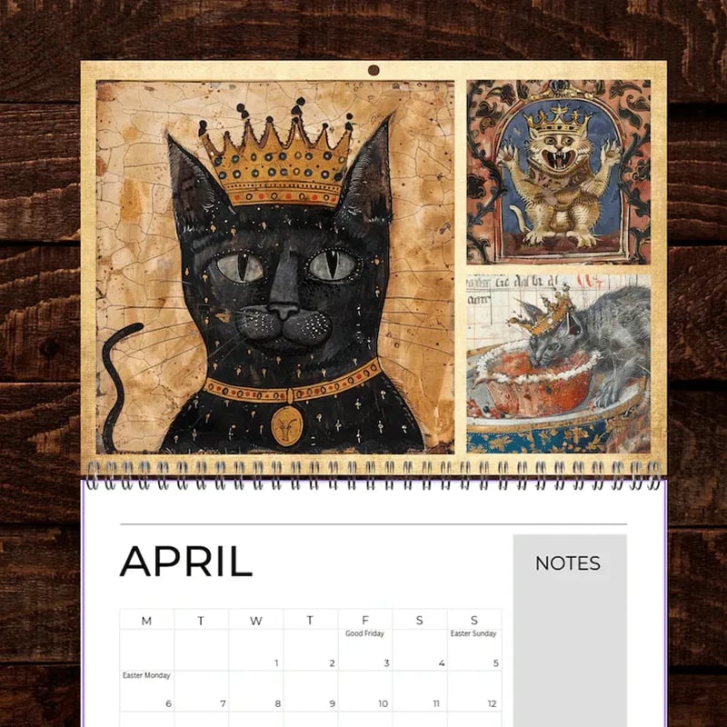 Meowjesty - A Medieval Cat Art Calendar 2026