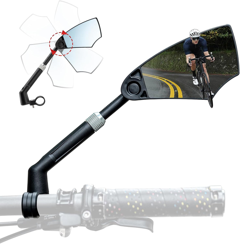 360° Adjustable Handlebar Bike Mirror with Anti-Glare Glass