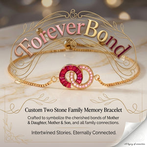 ForeverBond – Custom Two Stone Family Memory Bracelet