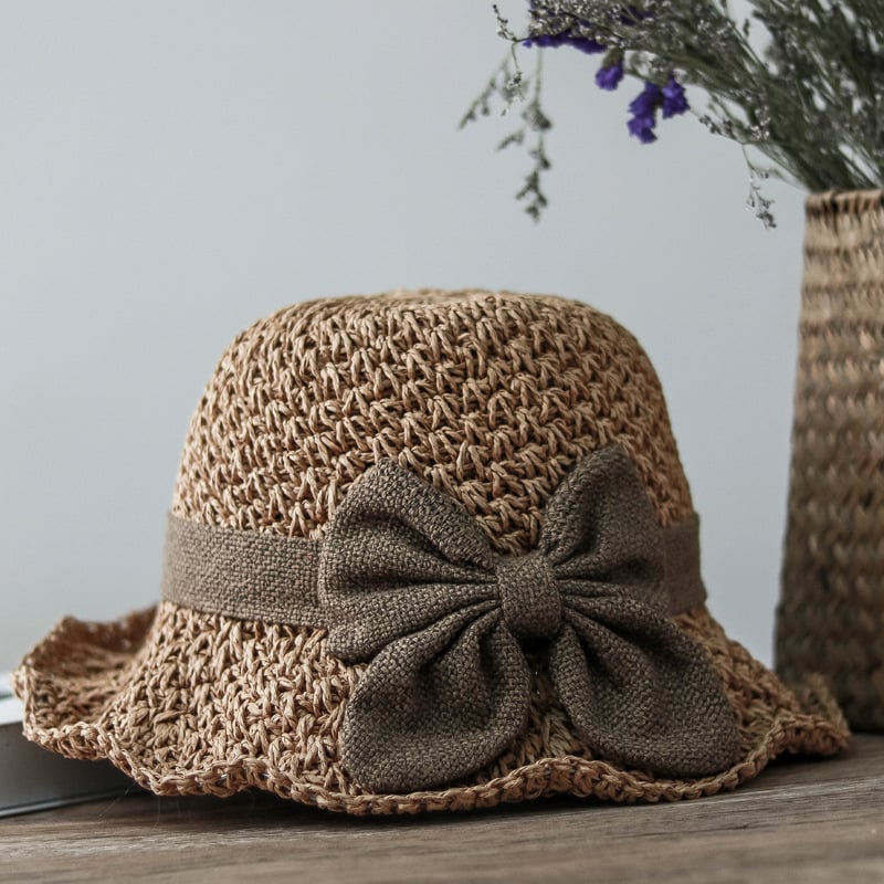 🔥Hot Sale 49% OFF✨Straw Hat with Retro Bow – Foldable & Breathable for Summer