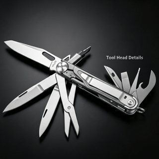 12‑in‑1 Multi‑Tool Pocket Knife, Stainless Steel Folding Utility Tool