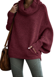 SnuggleNest - Women's Soft Cowl Neck Pocket Sweater