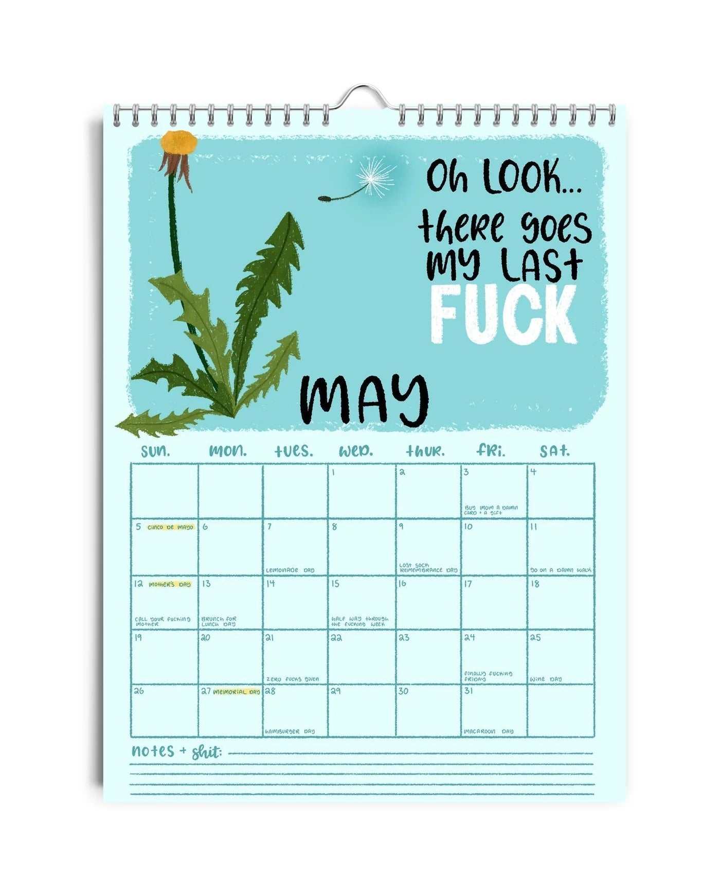 Here We Fucking Go Again - Sass Calendar 2024 marnetic