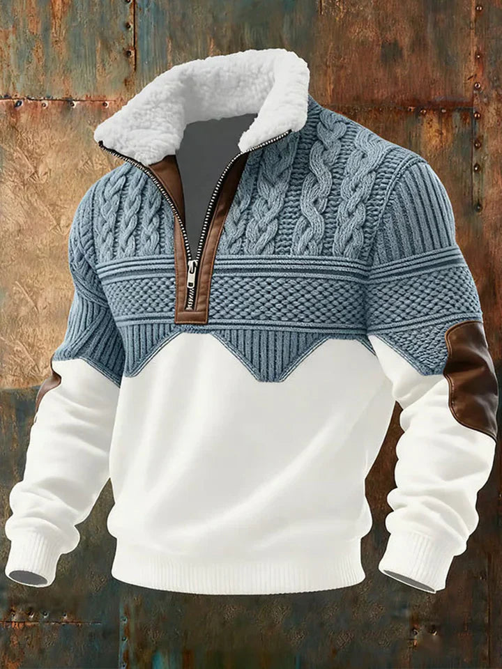ContrastKnit – Half Zip Cable Jumper