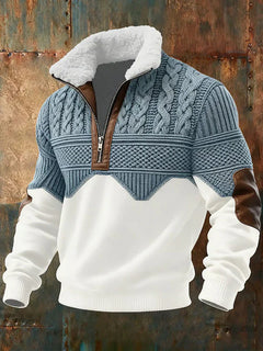 ContrastKnit – Half Zip Cable Jumper