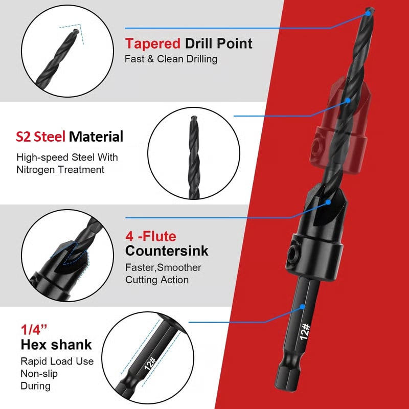 WoodWorks Elite - Complete 15-Piece Countersink Kit