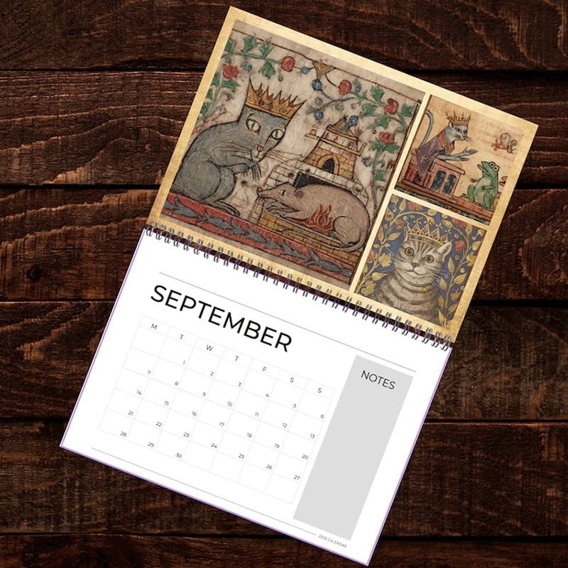 Meowjesty - A Medieval Cat Art Calendar 2026