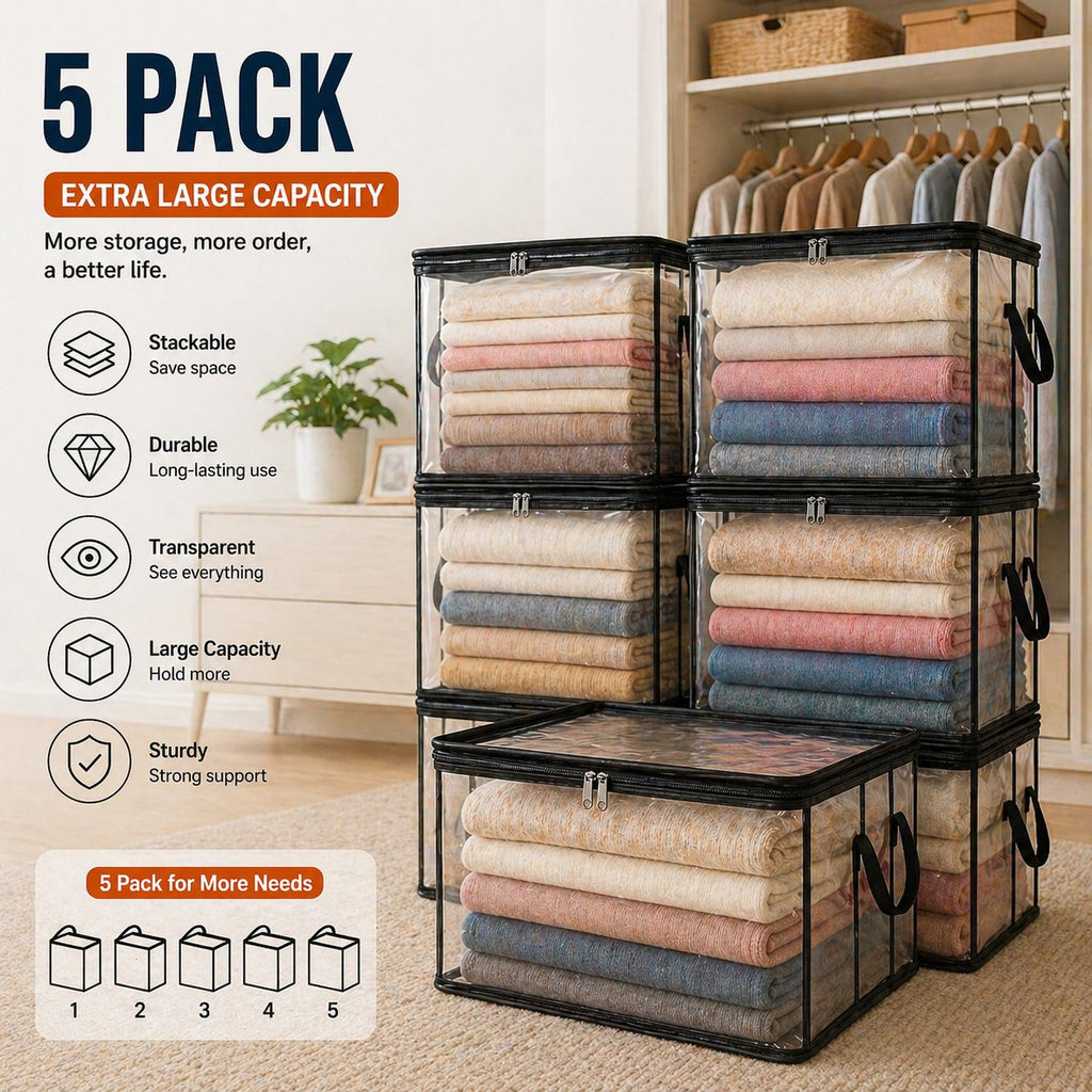 📦Large Heavy-Duty Thick Plastic Clear Storage
