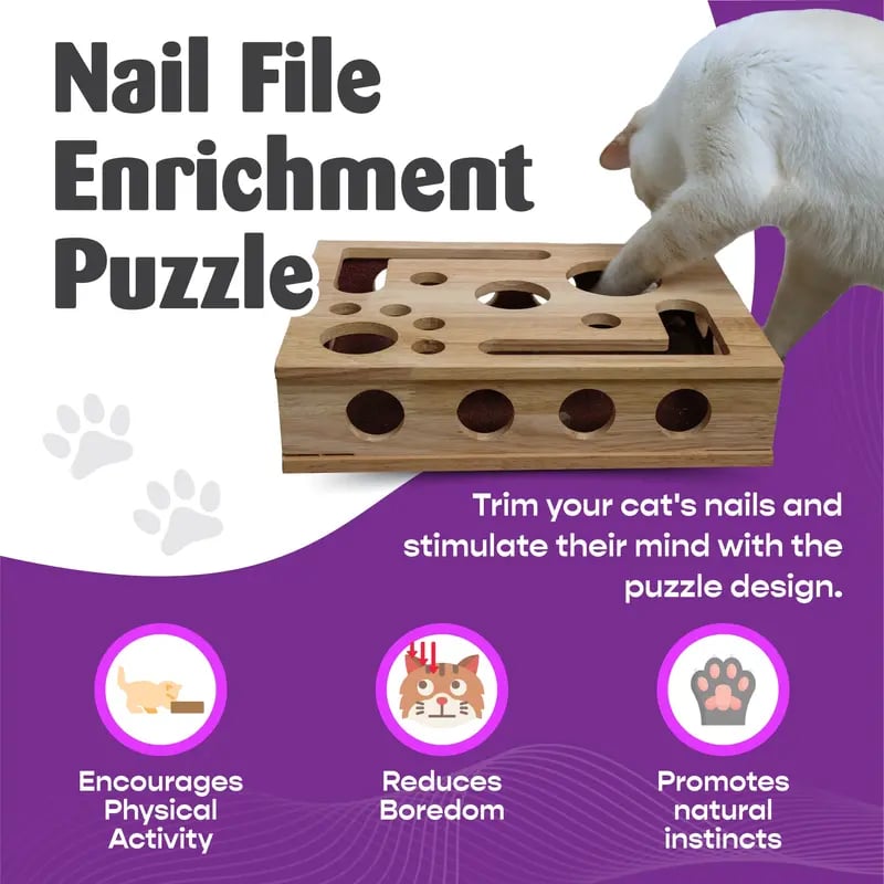 PawSense - Cat Enrichment File Box | The Fun Way To Trim Claws