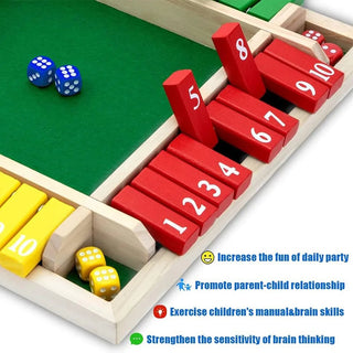 RollFusion - Wooden Shut the Box Game for Smart Fun