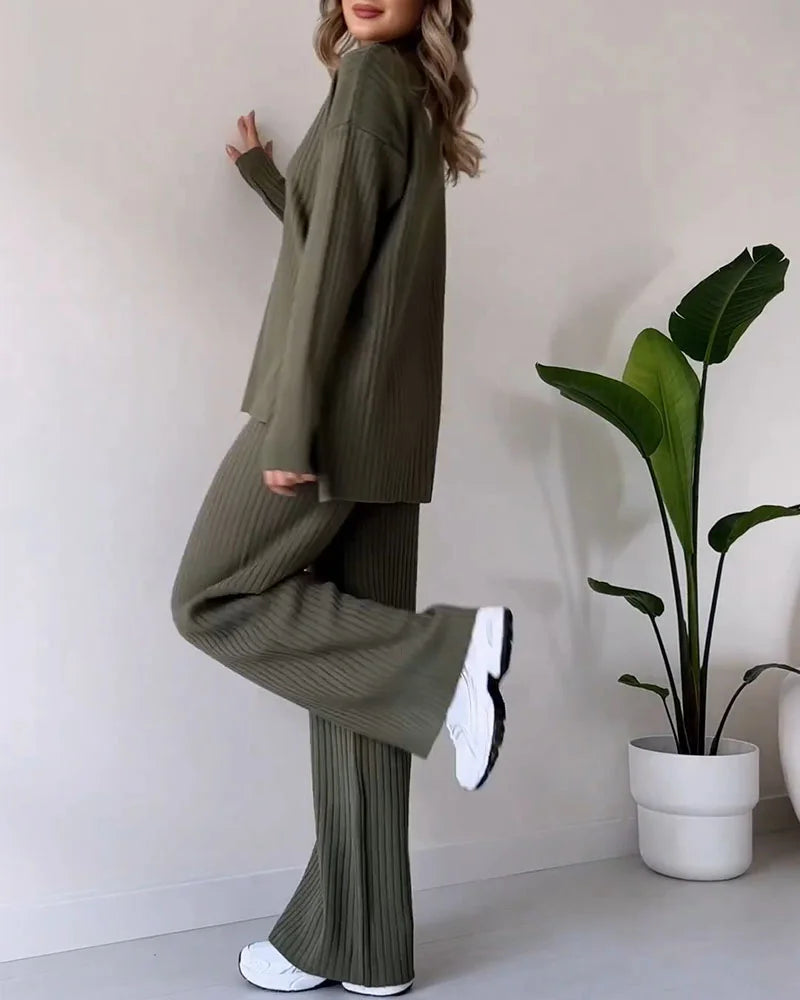 EffortlessChic – Slit Casual Two-Piece Set