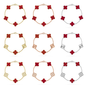 AuraLeaf – Lucky Carnelian Clover Bracelet