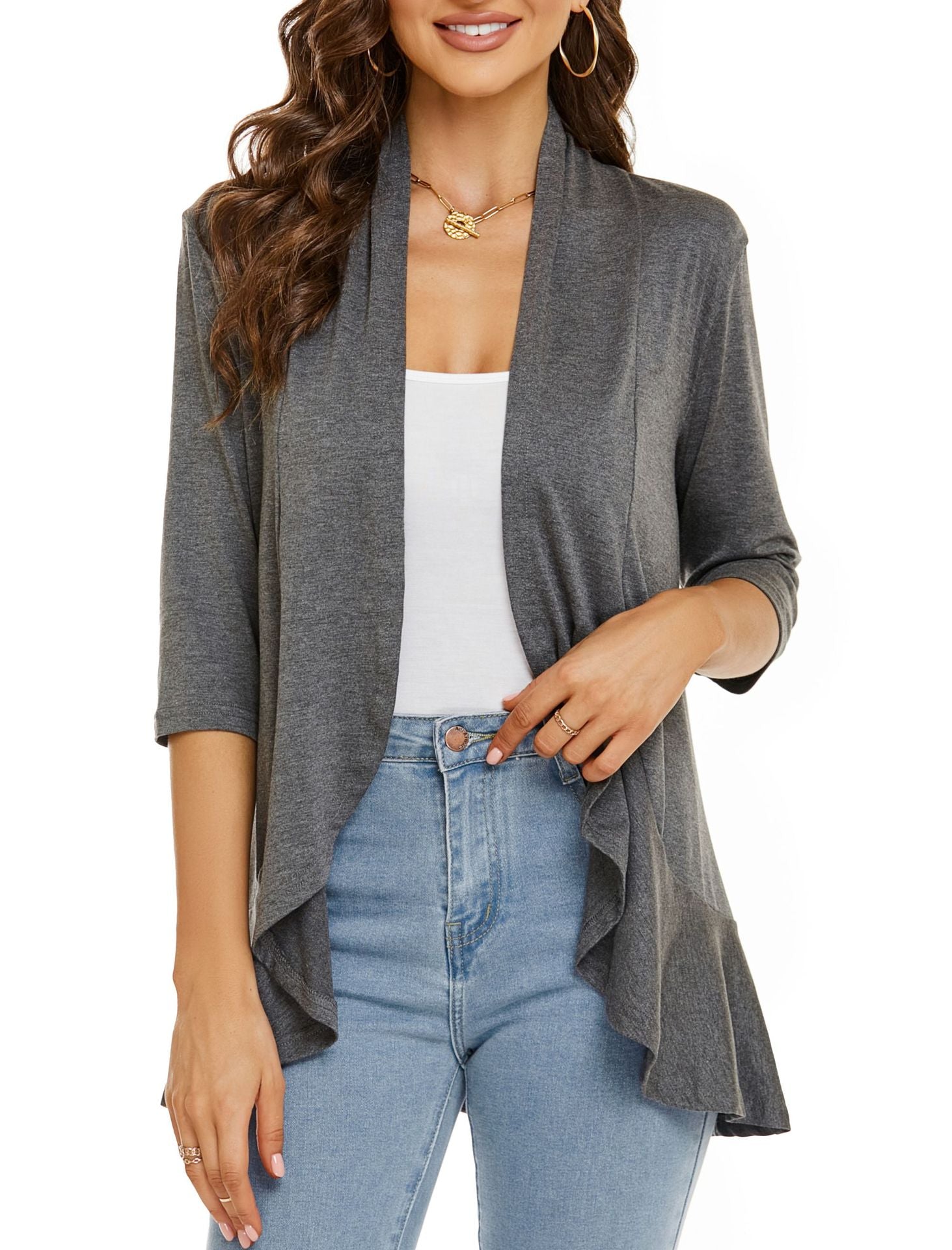 Velina - All-Season Open Cardigan | Light, Feminine & Flattering