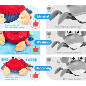 Musical Crab Plush Toy - 48 Songs & Repeat What You Say - Crawling Musical Dancing Walking Bouncing Moving Bouncing Talking Learning Crab