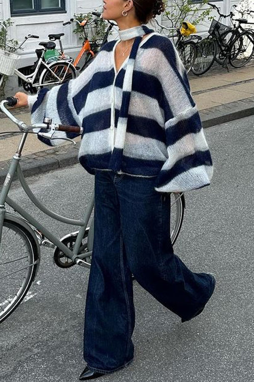 VibeLayer - Y2K Stripe Sweater