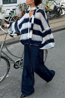 VibeLayer - Y2K Stripe Sweater