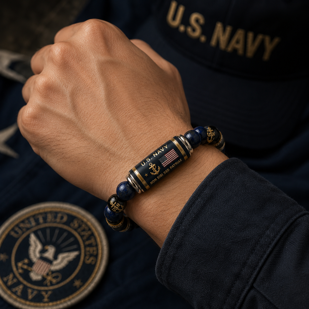 🇺🇸 Last Day Promo: 49% OFF - ⚓U.S. Navy Non Sibi Sed Patriae Tribute Beaded Bracelet
