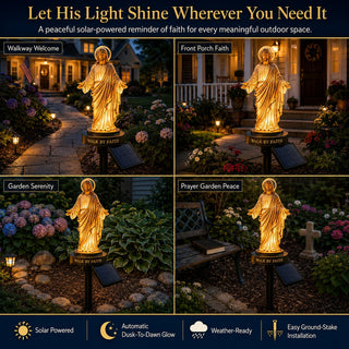FaithGlow – Solar Jesus Garden Light
