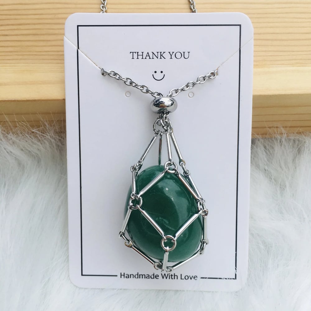 CrystalNest – Handmade Stone Holder Necklace