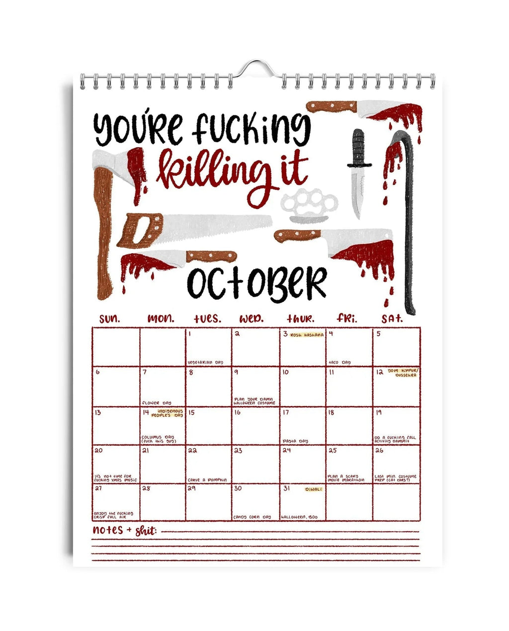 Here We Fucking Go Again - Sass Calendar 2024 marnetic