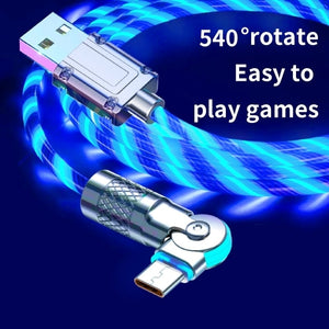 GlowLink - 540° Rotating Fast Charging Cable with Lights
