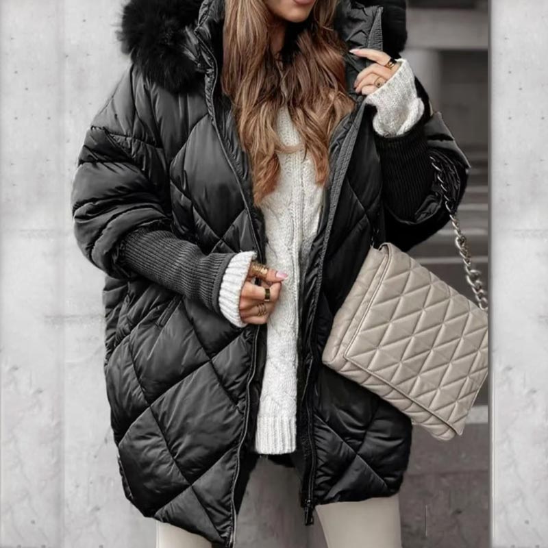 Nordelle – Women’s Patchwork Knit Sleeve Parka