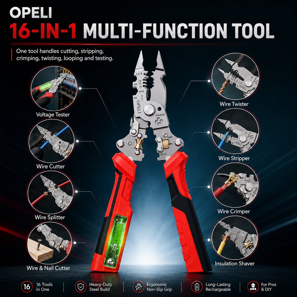 VoltPro | 16-in-1 Electrical Pliers Tool