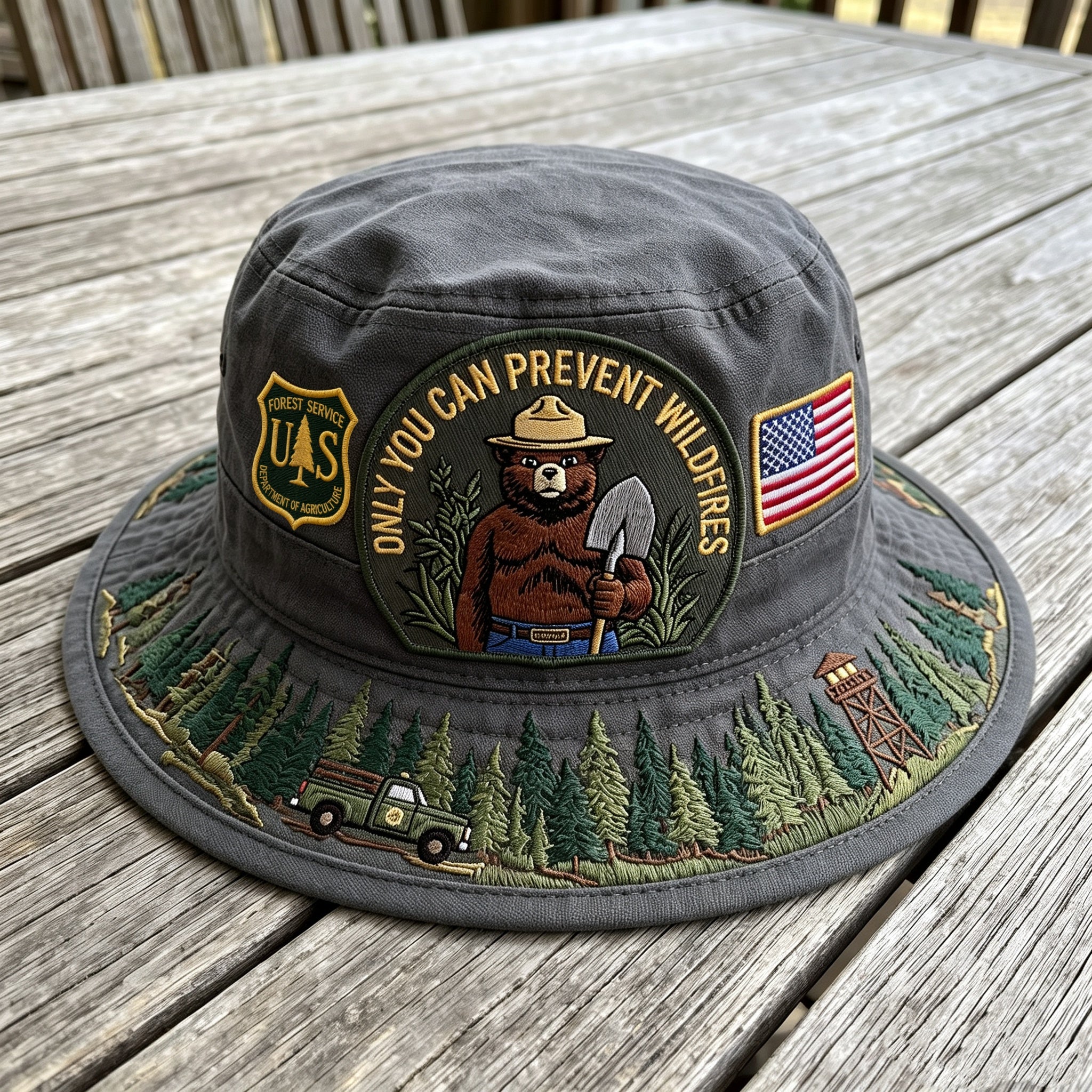 🇺🇸 Last Day Promo: 49% OFF - 🐻USFS Only You Can Prevent Wildfires Boonie Hat🌲