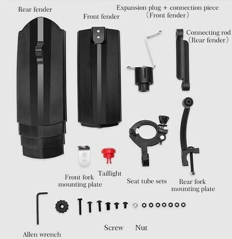 Super Pressure Resistant Bicycle Retractable Mudguard with Taillights(A pair)