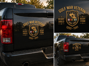Gulf War Veteran Desert Storm 1990–1991 Military Emblem Decal Sticker Badge