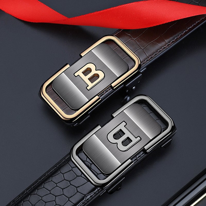 RegalCroc – Crocodile-Pattern Auto Buckle Belt