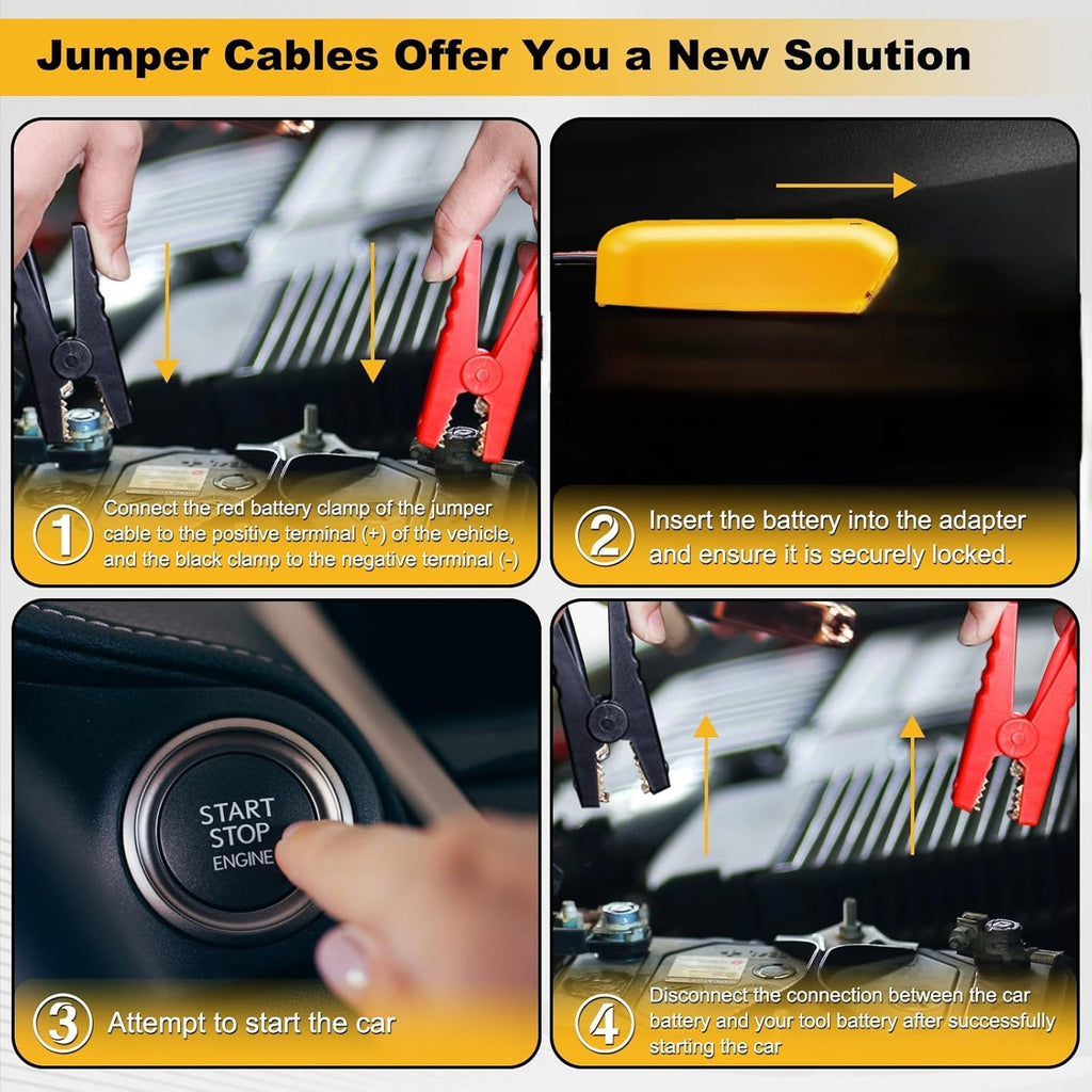 PowerStart – Car Jumper Cables with Battery Adapter
